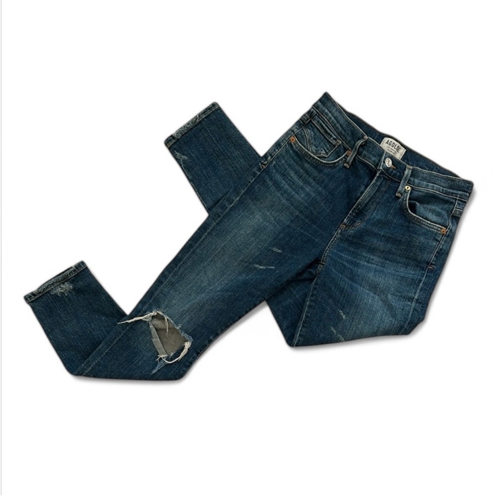 Agolde Sophie‎ Skinny Crop Santa Fe Mid Rise Distressed Jeans Denim Women’s 26